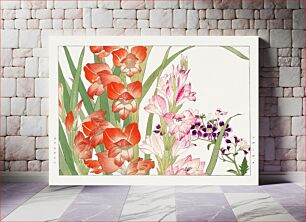 Πίνακας, Vintage gladiolus & schizanthus flower, ukiyo e artwork