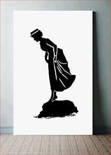 Πίνακας, Vintage lady silhouette from Mr.Grant Allen's New Story Michael's Crag With Marginal Illustrations in Silhouette, etc published by Leadenhall Press (1893