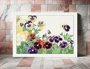 Πίνακας, Vintage pansy flower, ukiyo e artwork