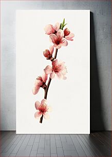 Πίνακας, Vintage peach blossom illustration mockup
