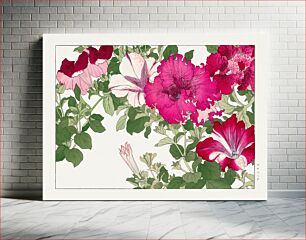 Πίνακας, Vintage petunia flower, ukiyo e artwork