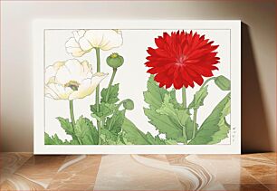 Πίνακας, Vintage poppy flower, ukiyo e artwork