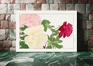 Πίνακας, Vintage rose, ukiyo e artwork