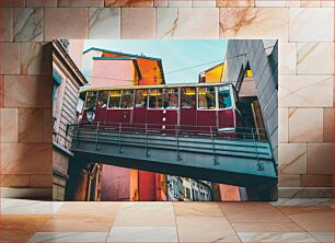 Πίνακας, Vintage Tram in a Colorful Cityscape Vintage τραμ σε ένα πολύχρωμο αστικό τοπίο