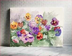 Πίνακας, Violets flower, vintage painting by Maria Wiik