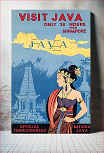 Πίνακας, Visit Java. Only 36 hours from Singapore (1910-1959) chromolithograph art by N. N