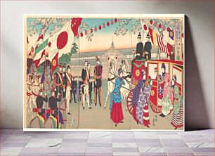 Πίνακας, Visit of the Empress to the Third National Industrial Promotional Exhibition at Ueno Park (Ueno dai sankai naikoku kangyō hakuran kai gyokō no zu)
