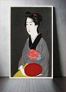 Πίνακας, Waitress Holding a Tray (Portrait of Onao, a Maid at the Matsuyoshi Inn, Kyoto) (1920) by Goyō Hashiguchi