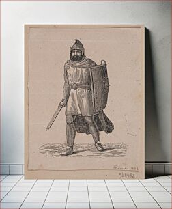 Πίνακας, Walking warrior with shield by Andreas Christian Ferdinand Flinch