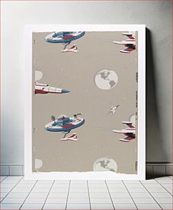 Πίνακας, Wallpaper with space stations and rockets