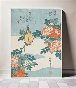 Πίνακας, Warbler and Roses (ca.1834) in high resolution by Katsushika Hokusai
