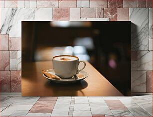Πίνακας, Warm Coffee Mug on Table Ζεστή κούπα καφέ στο τραπέζι