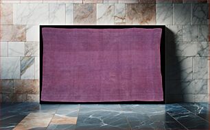 Πίνακας, warped purple alpaca with a red silk weft, alternating areas of s and z spun warp threads near outer edges