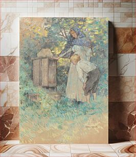 Πίνακας, Watching the Bees (1896) by Julian Alden Weir