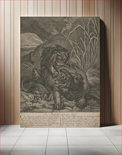 Πίνακας, Water horse and lion, Johann Elias Ridinger