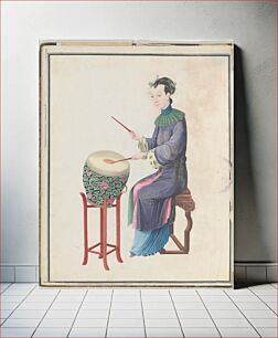 Πίνακας, Watercolor of musician playing drum