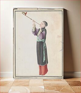 Πίνακας, Watercolor of musician playing laba