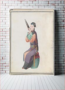 Πίνακας, Watercolor of musician playing sheng