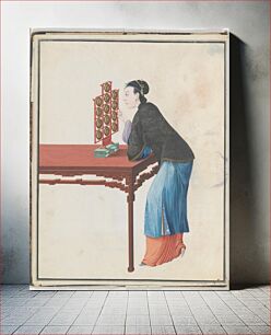 Πίνακας, Watercolor of musician playing yunlo, Chinese