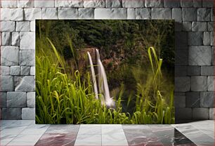 Πίνακας, Waterfall in Lush Greenery Καταρράκτης σε Καταπράσινο