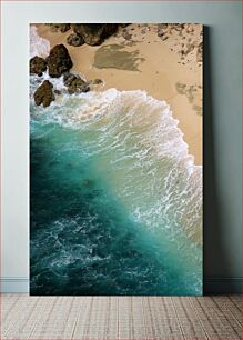 Πίνακας, Waves Crashing on a Sandy Beach Κύματα που σκάνε σε μια αμμώδη παραλία
