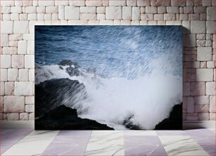 Πίνακας, Waves crashing on rocks Κύματα που σκάνε στα βράχια