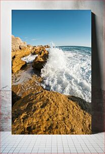 Πίνακας, Waves Crashing on Rocks Κύματα που σκάνε σε βράχους