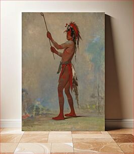 Πίνακας, We-chúsh-ta-dóo-ta, Red Man, a Distinguished Ball Player (1835) by George Catlin
