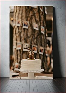 Πίνακας, Wedding Cake with Cute Animal Figures Γαμήλια τούρτα με χαριτωμένες φιγούρες ζώων