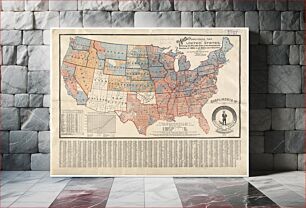 Πίνακας, Weller's political map of the United States : showing the plurality vote of the presidential election of 1892, in all states and counties