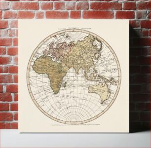 Πίνακας, Western New World or Hemisphere. Eastern Old World or Hemisphere (1786), vintage map illustration by S.l