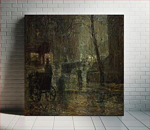 Πίνακας, Wet Night, Gramercy Park (After Rain; Nocturne) by Ernest Lawson