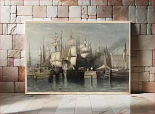 Πίνακας, Wharf and Shipping, New York, H. S. Beckwith