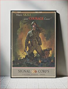 Πίνακας, Where skill and courage count. Signal Corps, United States Army
