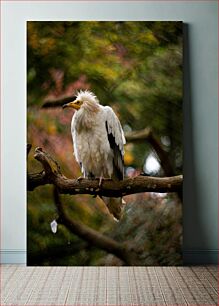 Πίνακας, White Bird Perched on a Branch Λευκό πουλί σκαρφαλωμένο σε ένα κλαδί