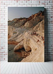Πίνακας, White Cliffs with Tourists Λευκοί βράχοι με τουρίστες