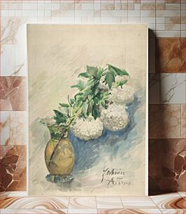 Πίνακας, White Flowers in a Vase by Zacharie Astruc