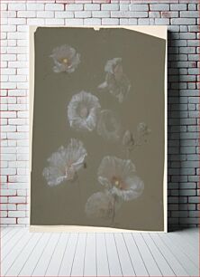 Πίνακας, White Hollyhocks by Antoine Berjon