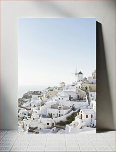 Πίνακας, White Houses in Santorini Λευκά Σπίτια στη Σαντορίνη