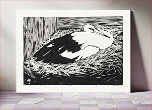 Πίνακας, White Maguar Stork (Ooievaar, Magoear–ooievaar) (1914) by Samuel Jessurun de Mesquita