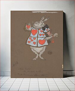 Πίνακας, White Rabbit with Herald's Costume Design (1915) for Alice in Wonderland in high resolution by William Penhallow Henderso
