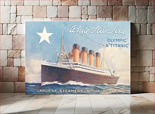 Πίνακας, White Star Line's postcard launched for promotion the new largest steamers in the World: Olympic and Titanic