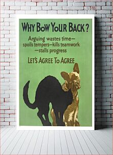 Πίνακας, Why bow your back? (1929) sitting dog looking at an arching black cat poster by Willard Frederic Elmes