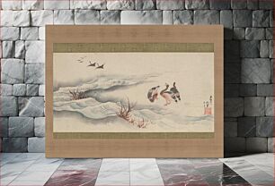 Πίνακας, Wild Geese and Water by Katsushika Hokusai