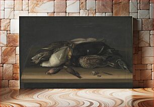 Πίνακας, Wildfowl on a Wooden Table by Jacob Biltius