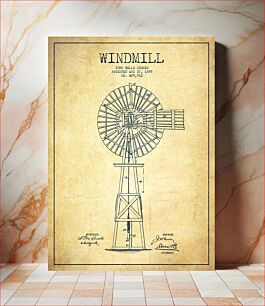 Πίνακας, Windmill-patent-drawing-from-1889-vintage-aged-pixel
