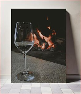 Πίνακας, Wine Glass by the Fire Ποτήρι κρασιού δίπλα στη φωτιά