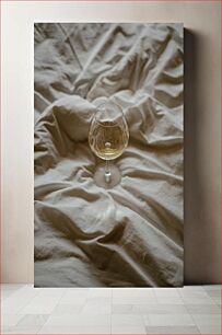 Πίνακας, Wine Glass on White Bed Sheet Ποτήρι κρασιού σε λευκό σεντόνι