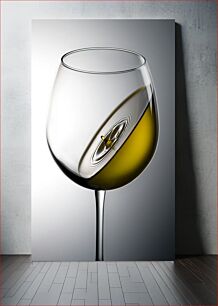 Πίνακας, Wine Glass with Yellow Liquid Ποτήρι κρασιού με κίτρινο υγρό