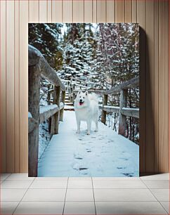 Πίνακας, Winter Adventure with a Fluffy Dog Χειμερινή περιπέτεια με ένα χνουδωτό σκυλί